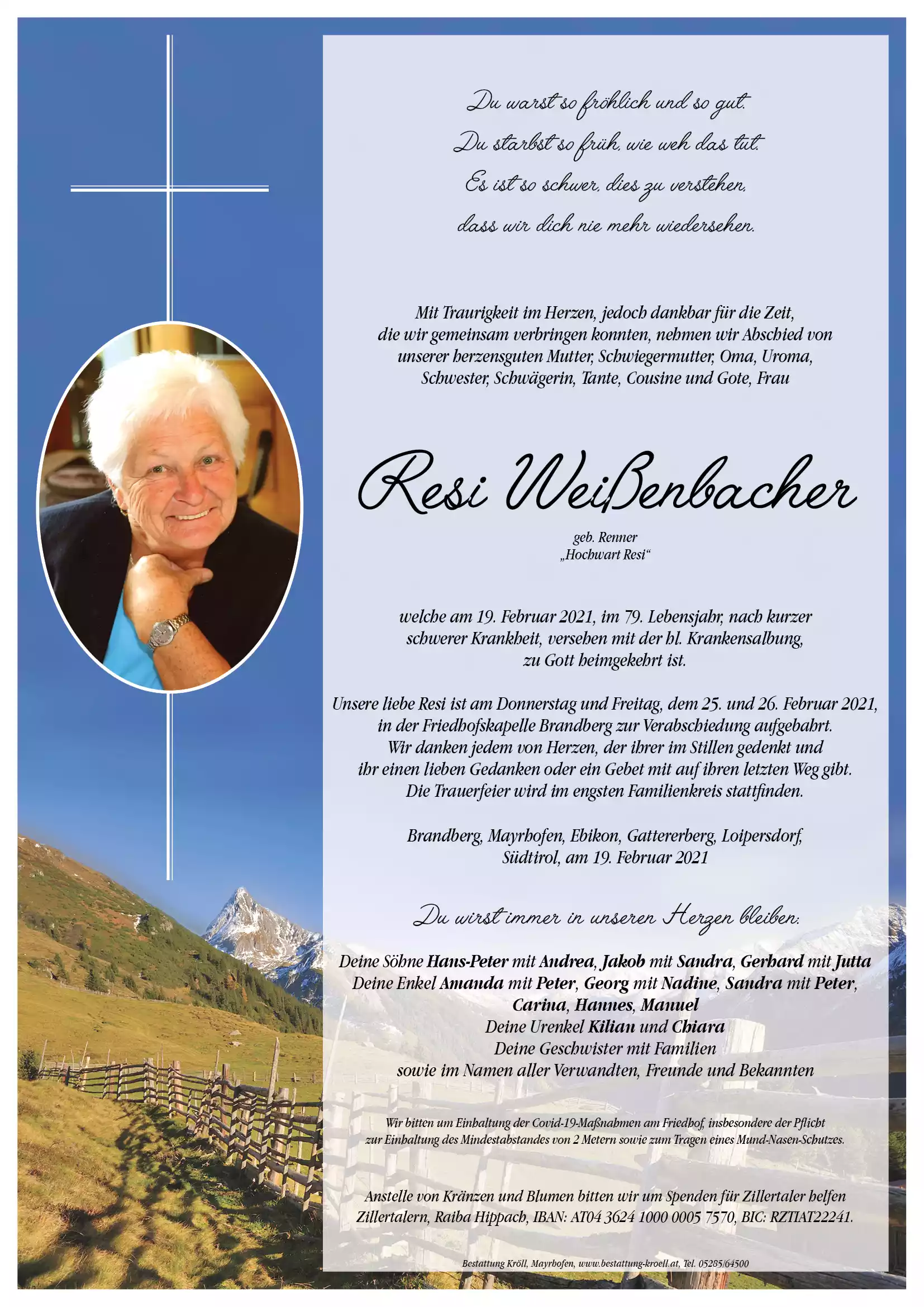 Parte von Theresia Weißenbacher
